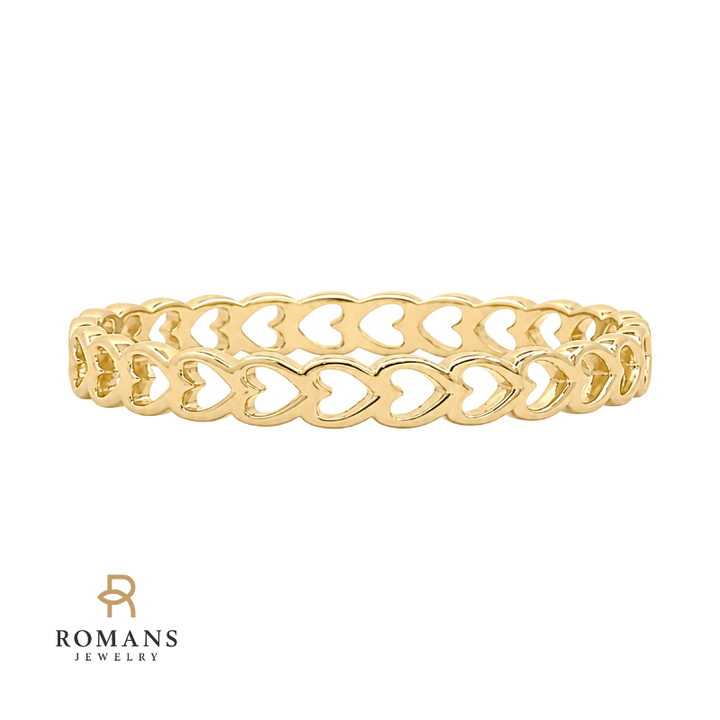 Heart Shape Band 14K Yellow Gold