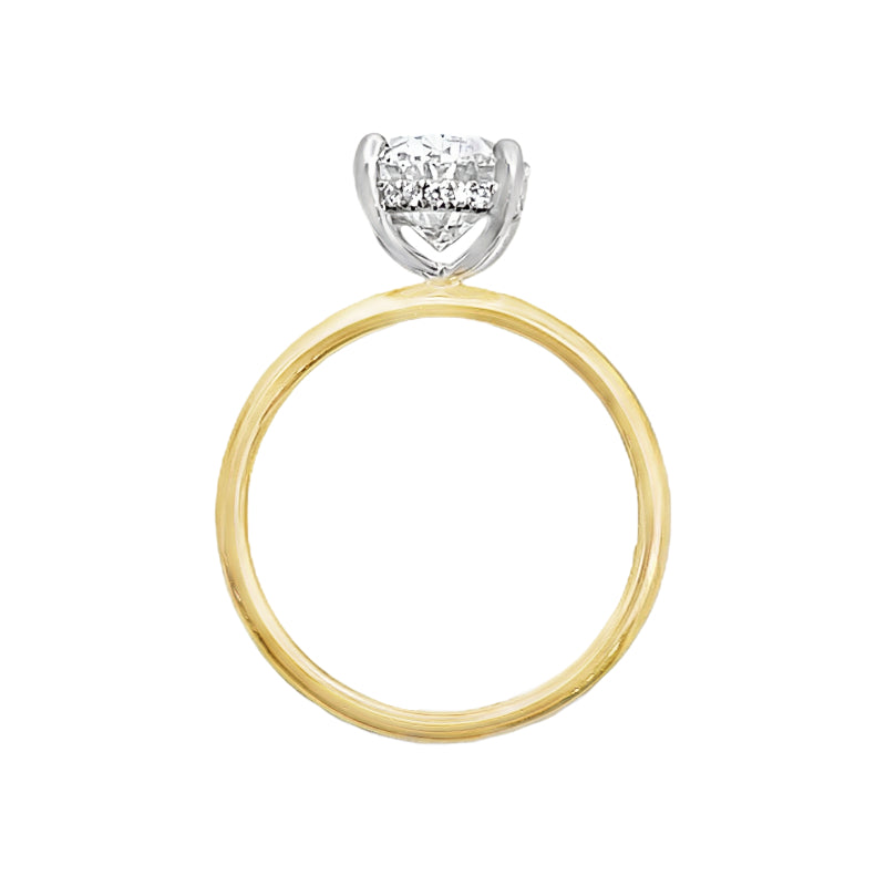 Lab Grown Oval Diamond Hidden Halo Engagement Ring 14K 2.64 CTW