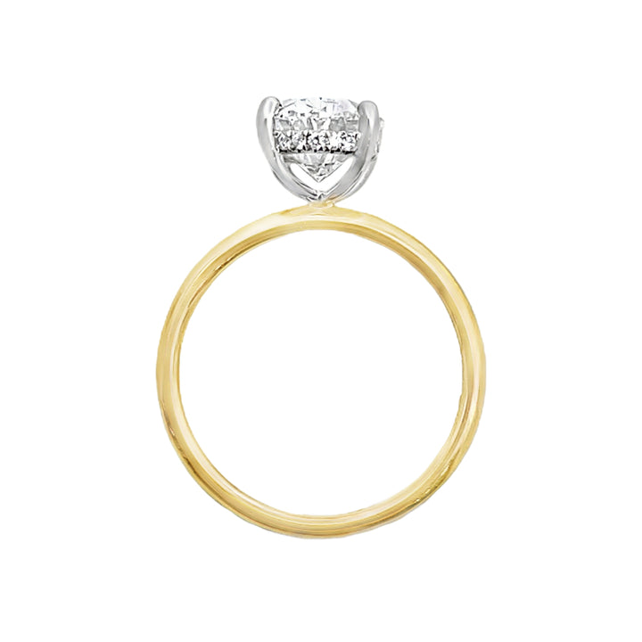 Lab Grown Oval Diamond Hidden Halo Engagement Ring 14K 2.64 CTW