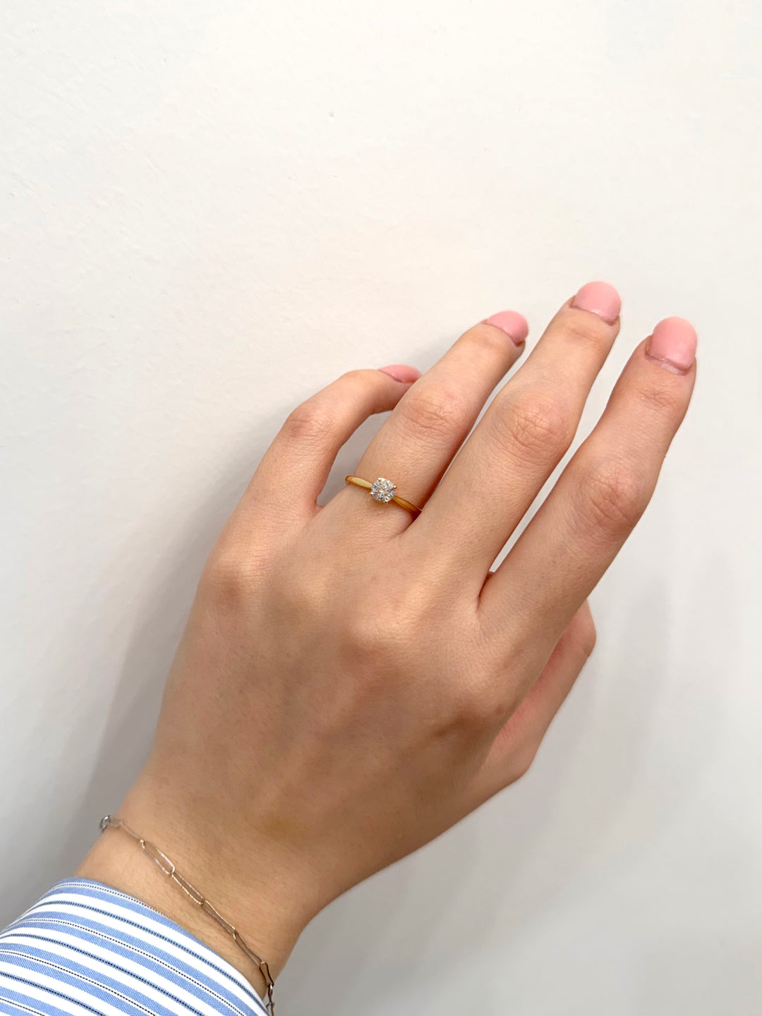 Isleana Solitaire .50CT Round Natural Diamond Ring 14K Yellow Gold