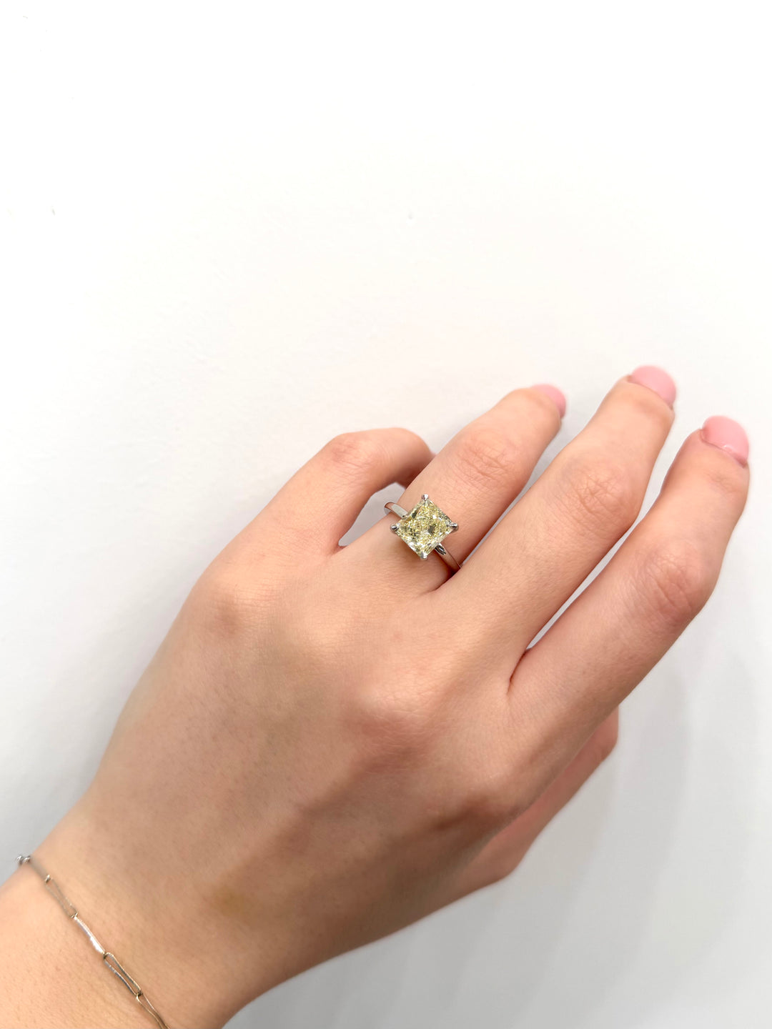 Radiant Yellow Diamond Hidden Halo Platinum 2.78 CT