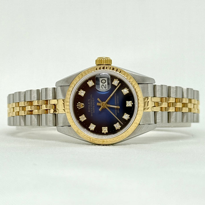 Rolex Datejust 26mm 16173 Blue Vignette Diamond Dial Two Tone Y-1989