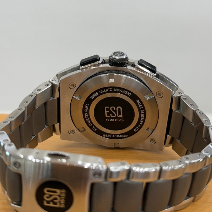 ESQ Movado Fusion Retrograde Watch Mens Steel Ceramic