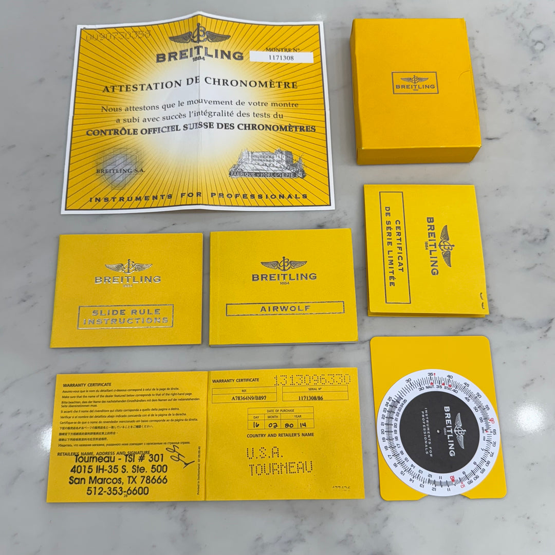 Breitling Watch Pilot Airwolf “Reno Air Races” Limited Edition Rare A78364