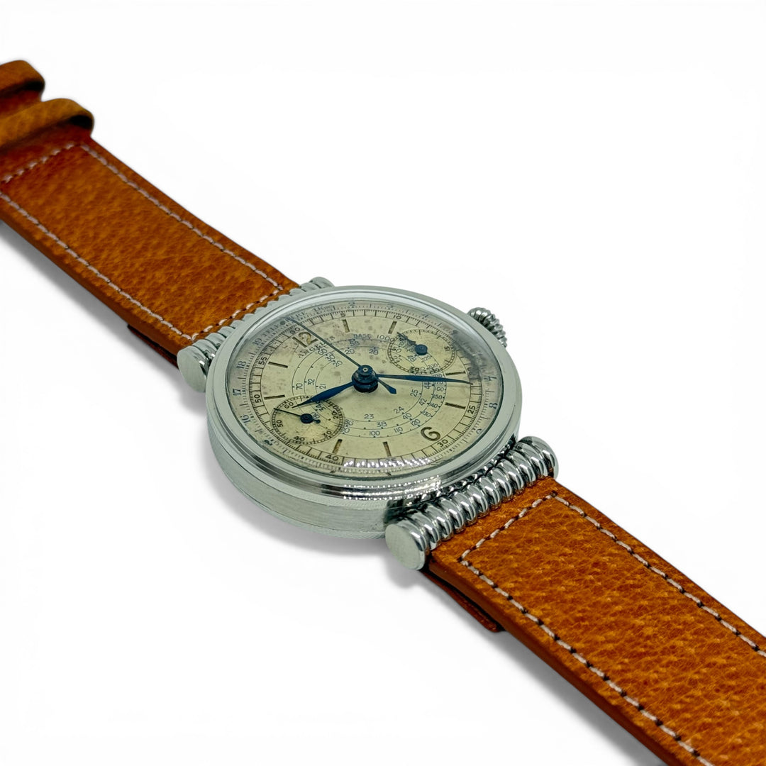 Angelus Chronograph 167351 35mm Military Hooded Lugs 17J