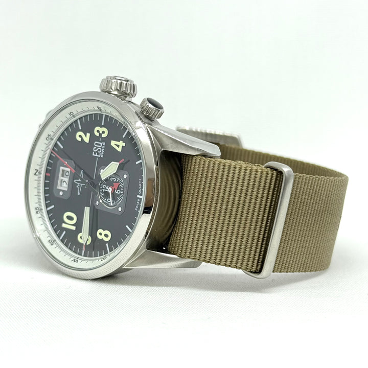 ESQ Swiss Pilot Watch Ref. E5453 Stainless Steel 43mm Quartz
