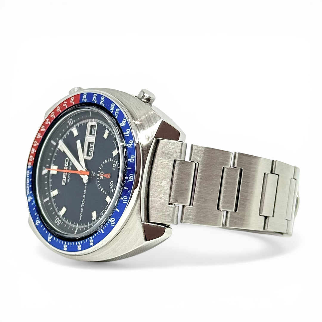 Seiko Automatic Chronograph 6139-6005 41mm Pepsi Bezel Stainless Steel
