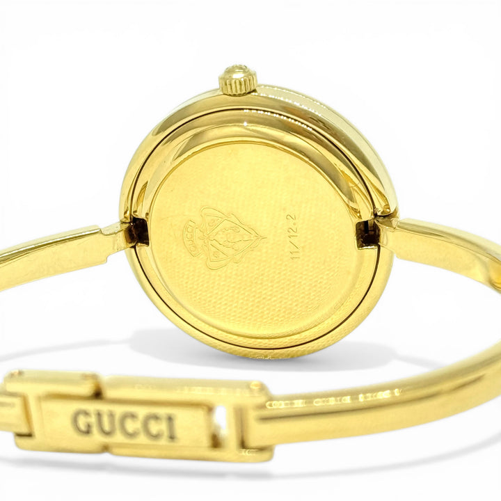 Gucci Ladies Bangle Watch Gold Plated Quartz 11/12.2