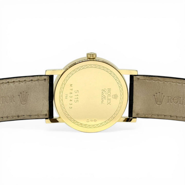 Rolex Cellini 5115/8 32mm 18K Yellow Gold Slate Roman Numeral Dial