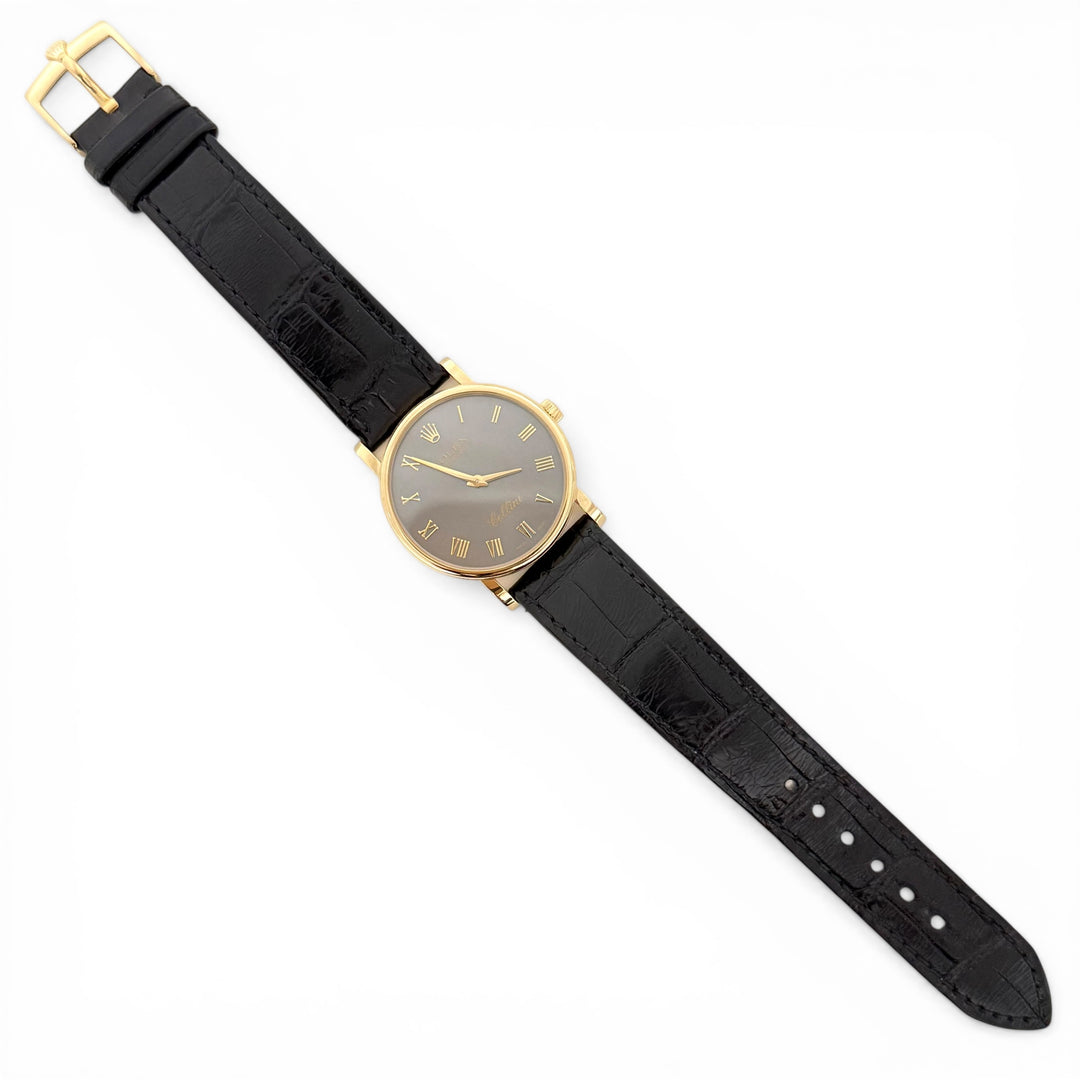 Rolex Cellini 5115/8 32mm 18K Yellow Gold Slate Roman Numeral Dial