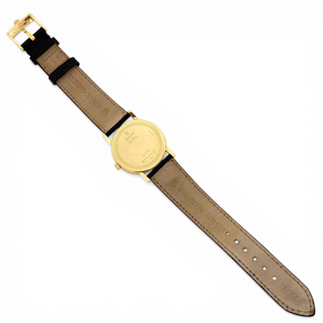 Rolex Cellini 5115/8 32mm 18K Yellow Gold Slate Roman Numeral Dial