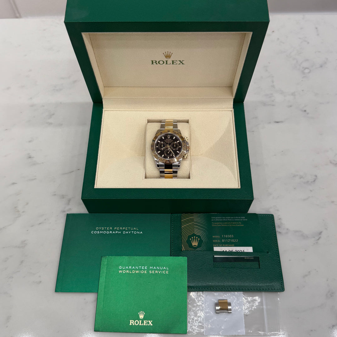 Rolex Cosmograph Daytona 116503 Black Dial 18k Steel