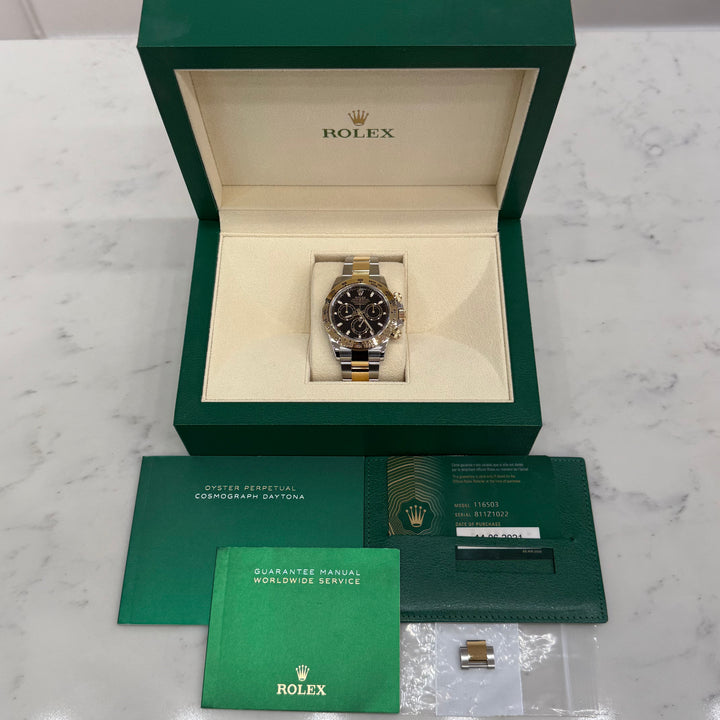 Rolex Cosmograph Daytona 116503 Black Dial 18k Steel