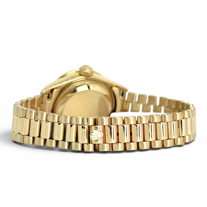 Ladies Rolex President Datejust 69178 18K Yellow Gold Diamond Bezel Y-1988