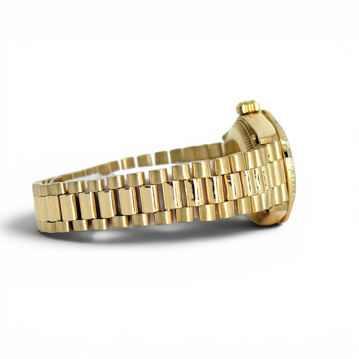 Ladies Rolex President Datejust 69178 18K Yellow Gold Diamond Bezel Y-1988