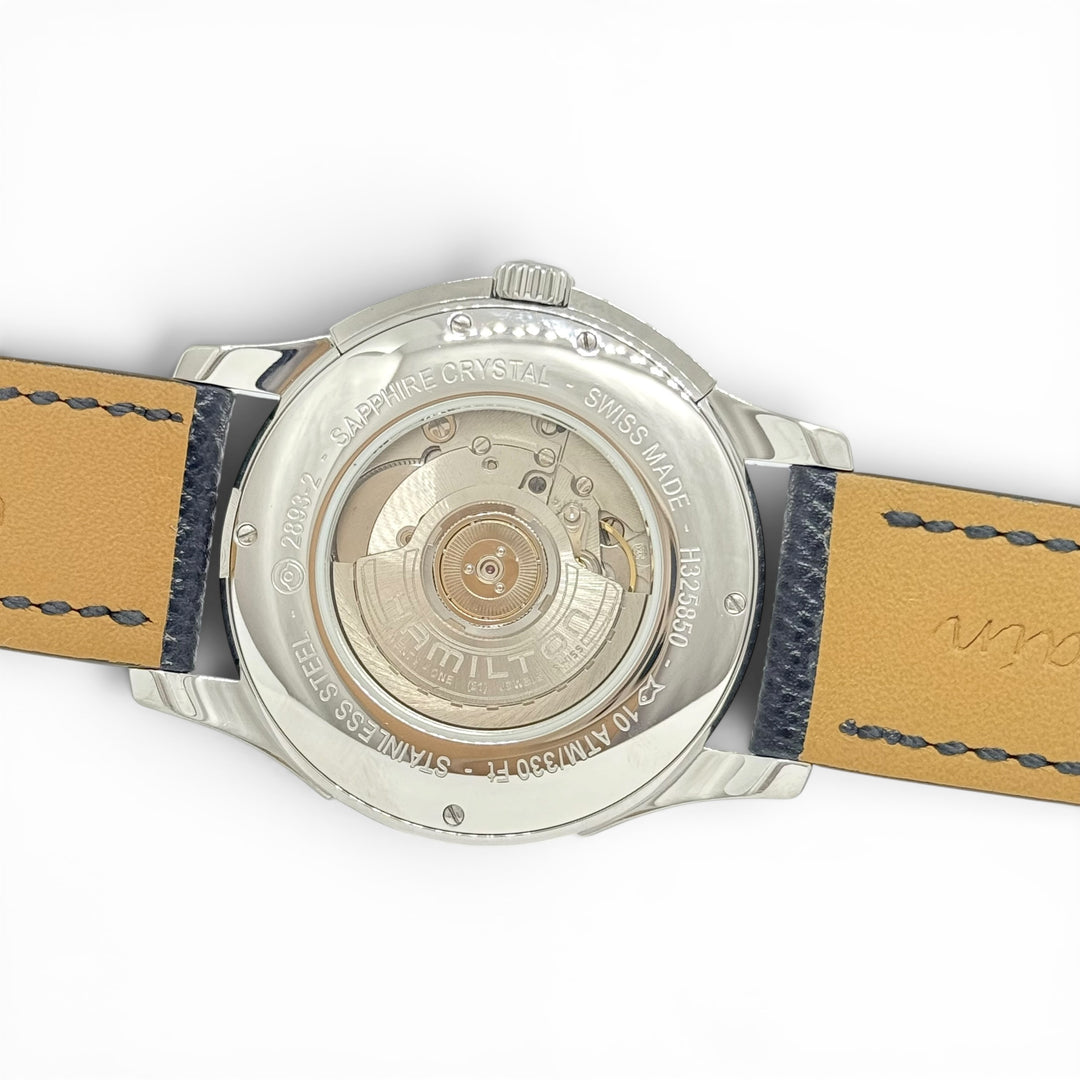 Hamilton Jazzmaster Traveler GMT Automatic Black Dial Leather Strap 40mm H325850