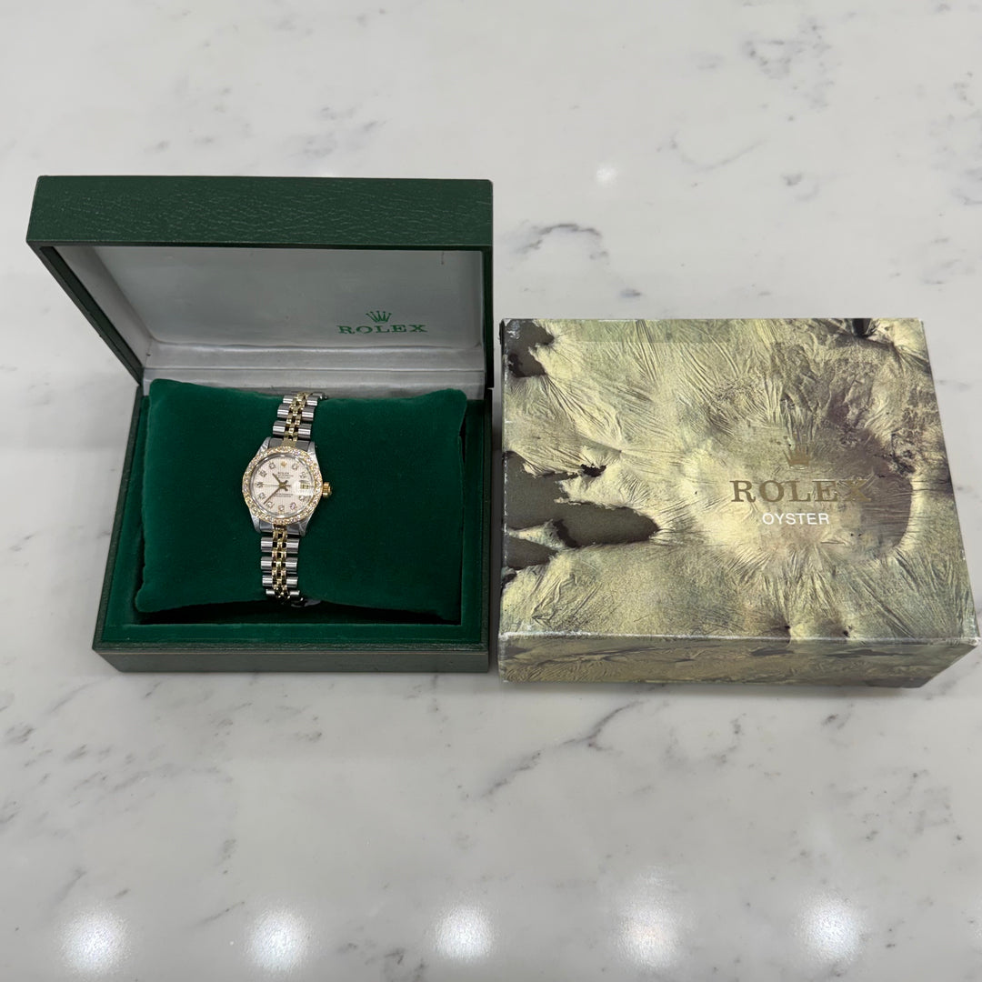 Rolex Datejust Diamond Dial & Bezel Ladies Two Tone Watch Ref:6917