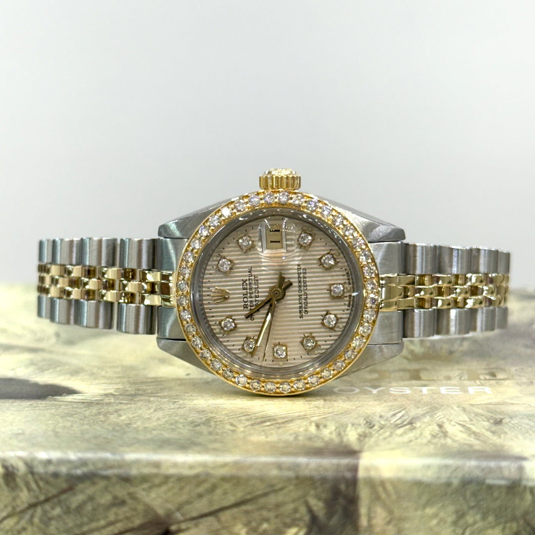 Rolex Datejust Diamond Dial & Bezel Ladies Two Tone Watch Ref:6917