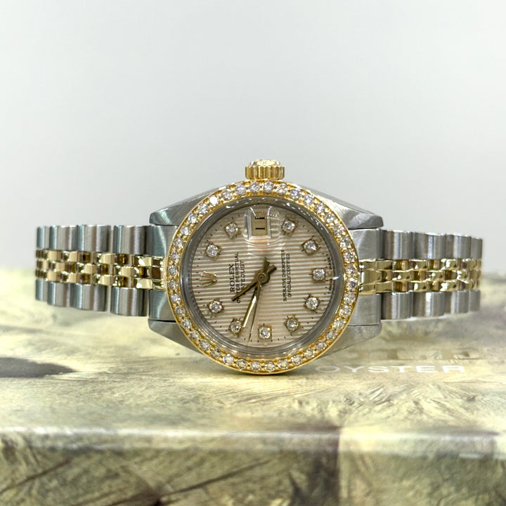 Rolex Datejust Diamond Dial & Bezel Ladies Two Tone Watch Ref:6917