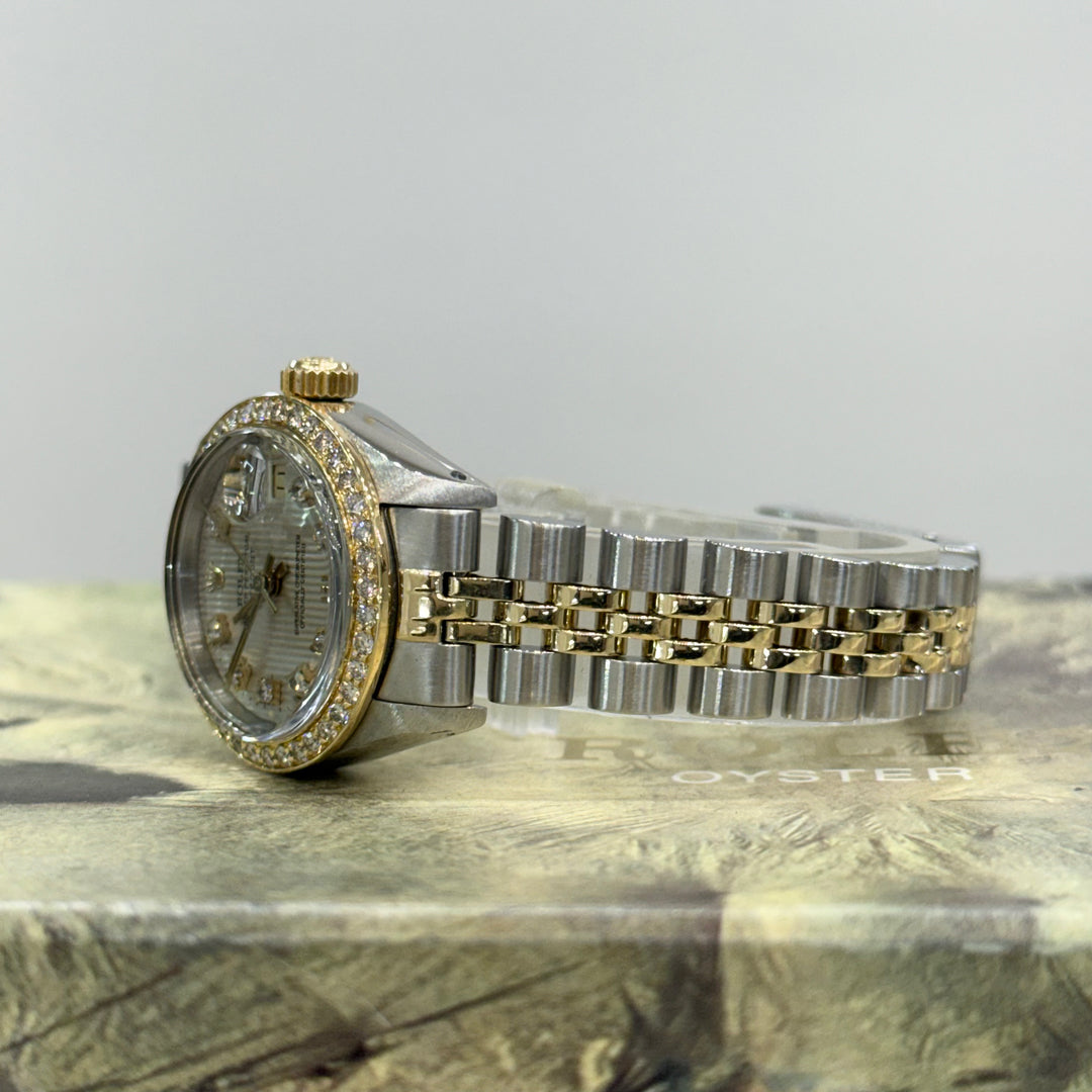 Rolex Datejust Diamond Dial & Bezel Ladies Two Tone Watch Ref:6917