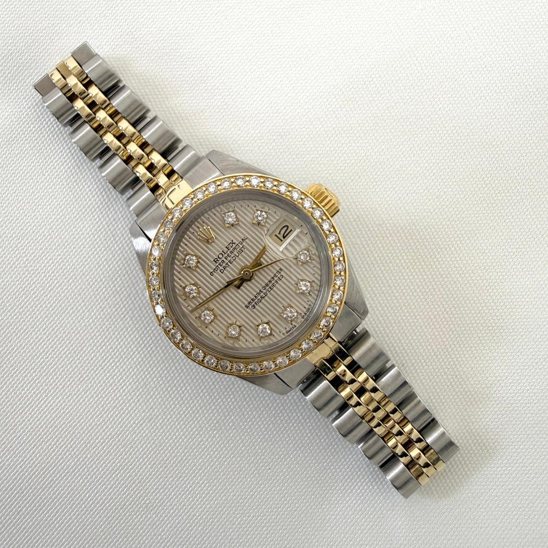 Rolex Datejust Diamond Dial & Bezel Ladies Two Tone Watch Ref:6917