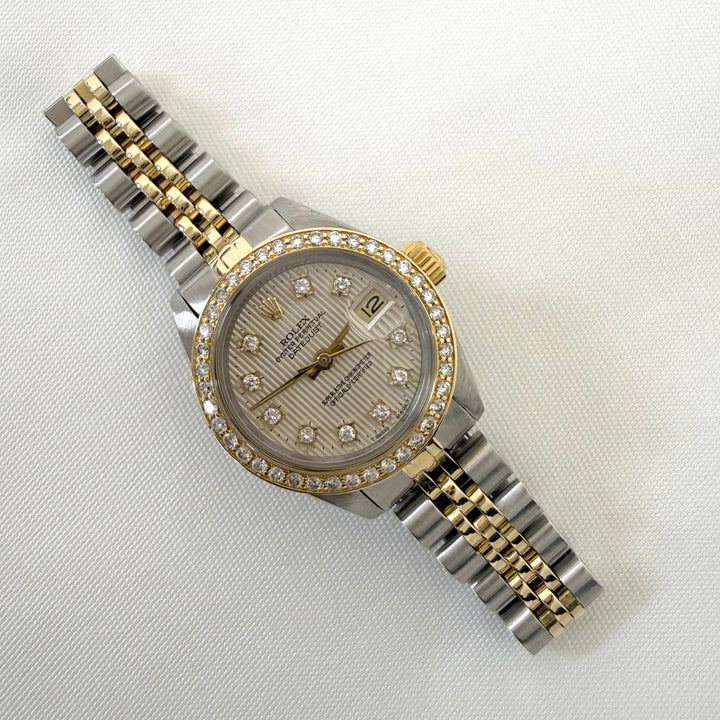 Rolex Datejust Diamond Dial & Bezel Ladies Two Tone Watch Ref:6917