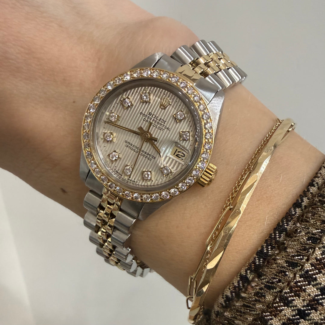 Rolex Datejust Diamond Dial & Bezel Ladies Two Tone Watch Ref:6917