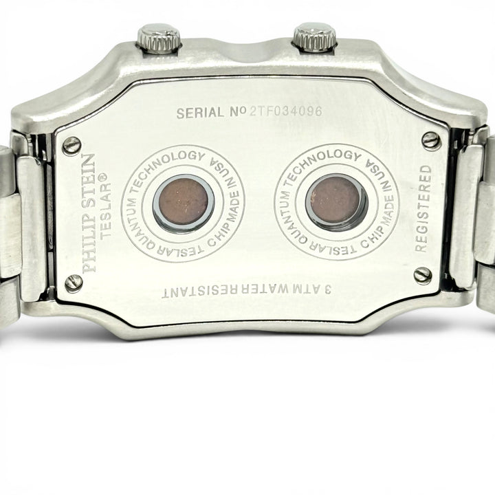 Philip Stein Teslar Dual Time Quartz Stainless Steel Watch 33mm