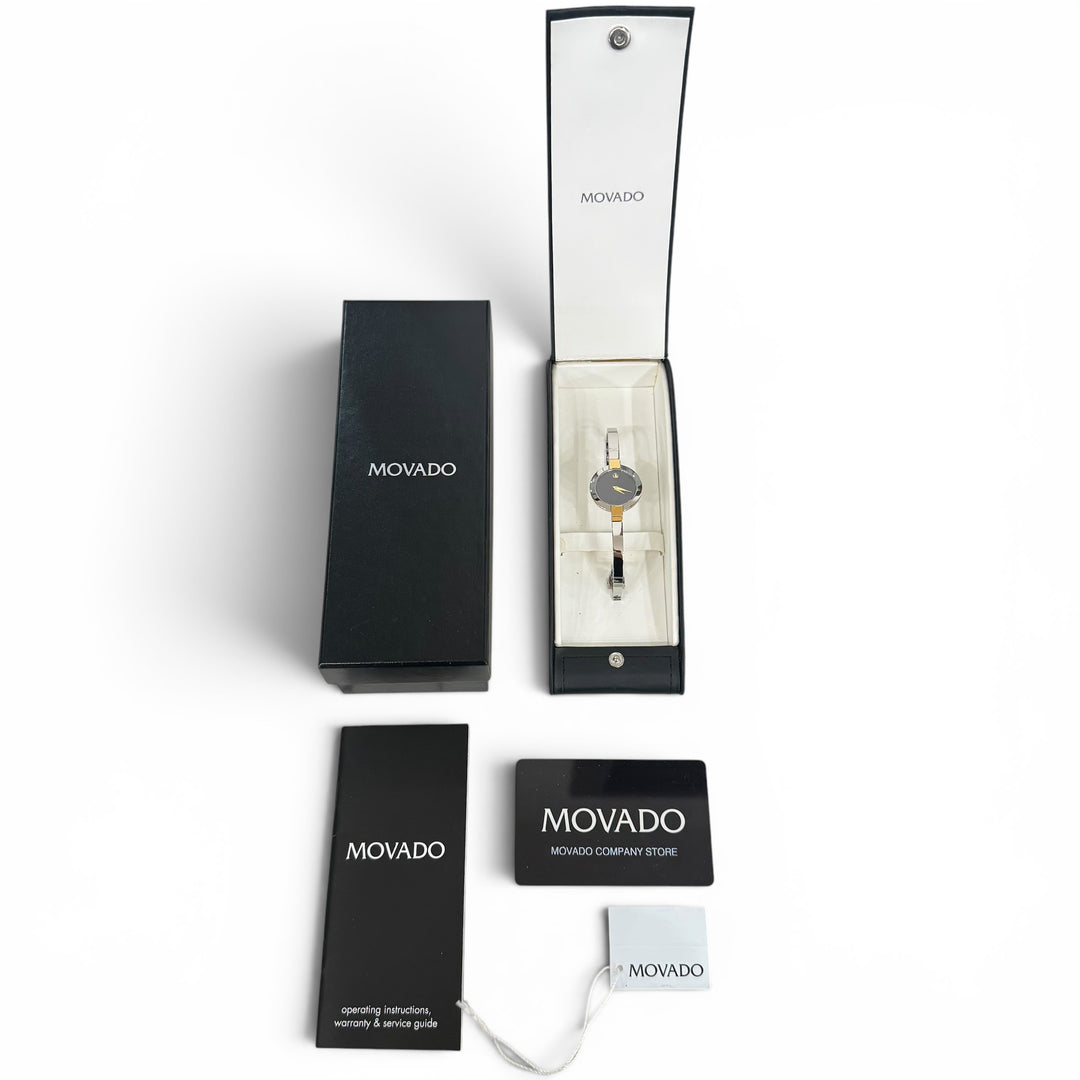 Movado Two-Tone Black Museum Dial Quartz Watch 24mm Ref. 81.A1.1830