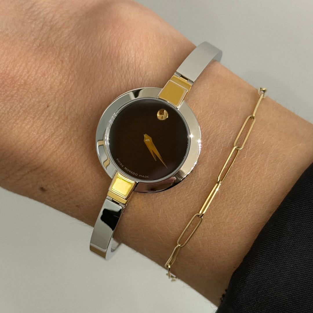 Movado Two-Tone Black Museum Dial Quartz Watch 24mm Ref. 81.A1.1830