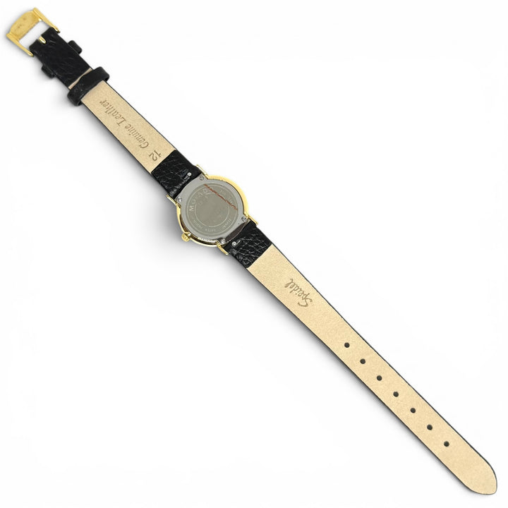 Movado Ladies Black Museum Dial Leather Strap Quartz Watch 23mm Ref. 88.C1.825.2