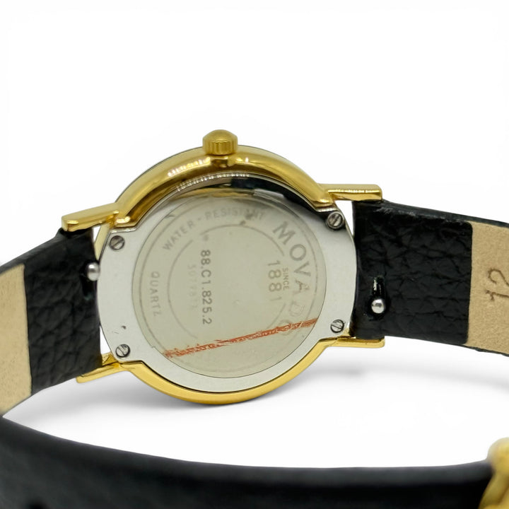 Movado Ladies Black Museum Dial Leather Strap Quartz Watch 23mm Ref. 88.C1.825.2