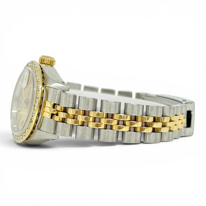 Rolex Datejust 18K &amp; Steel Diamond Bezel Champagne Dial 26mm Ref. 69173 Y-1987