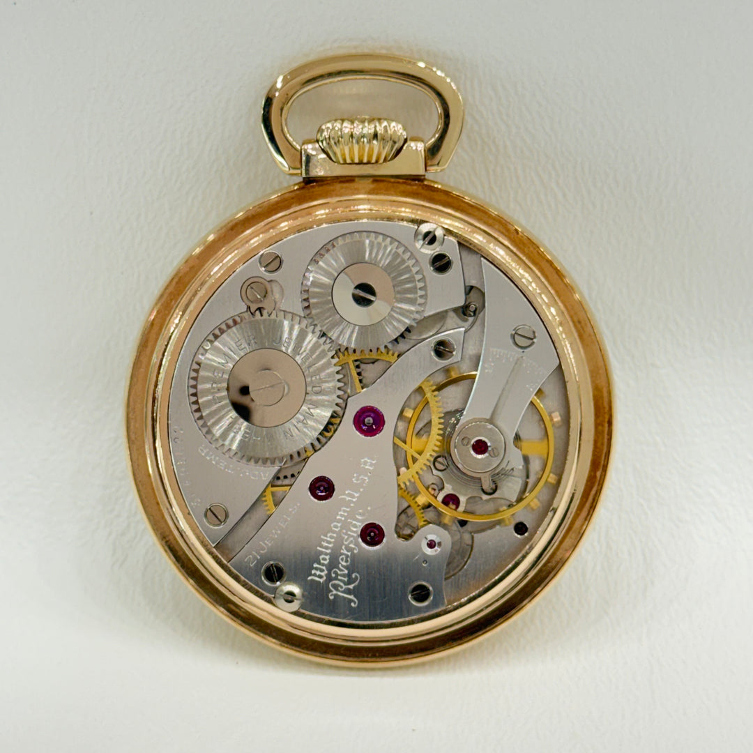 Vintage 1941 Waltham Riverside Premier 21J 10K Gold Filled Pocket Watch