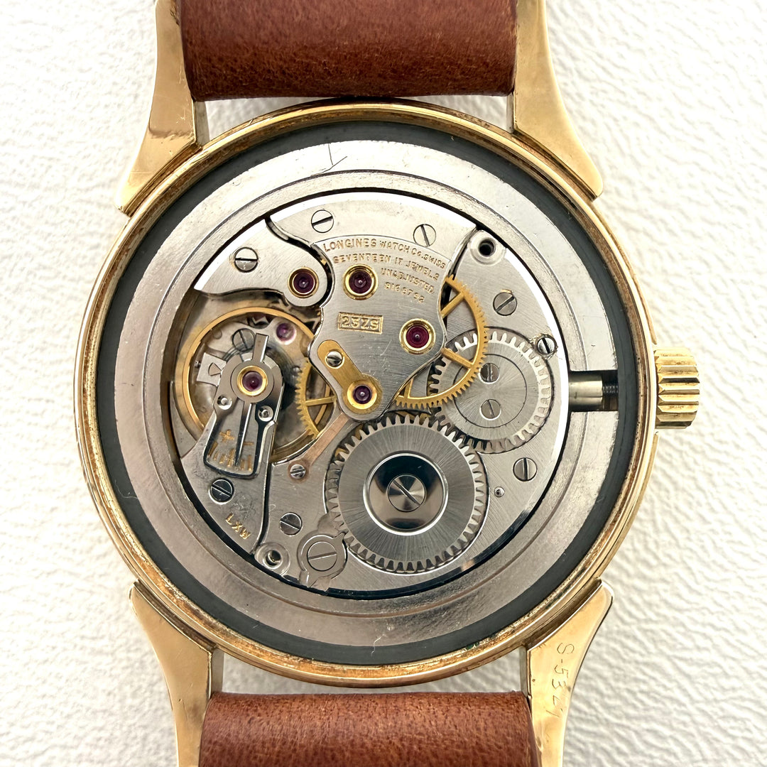 Longines Watch 1950s 10K Gold Filled 33mm Horn Lugs