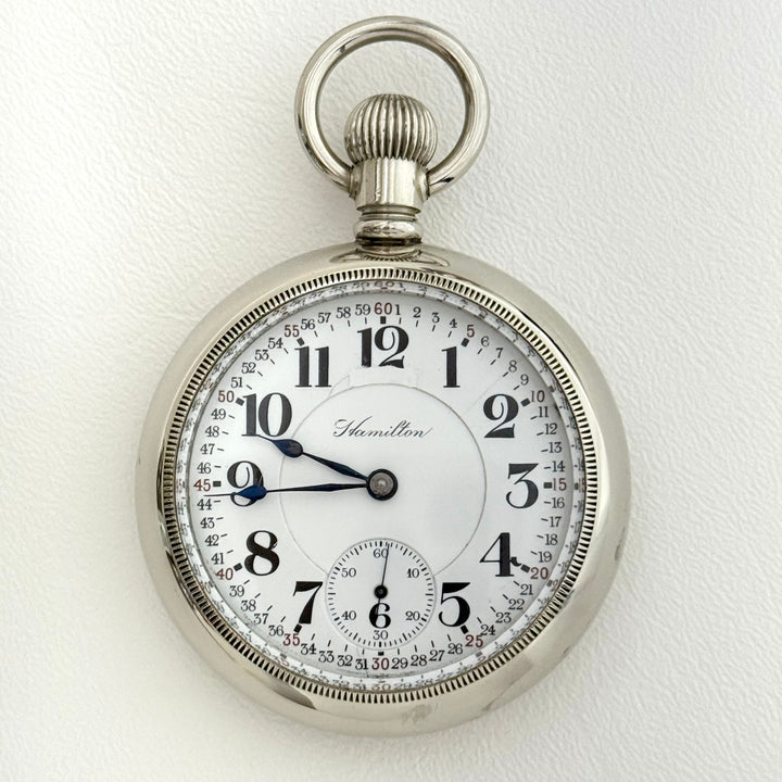 Hamilton 940 Railroad Pocket Watch Silverode 18 Size C.1916