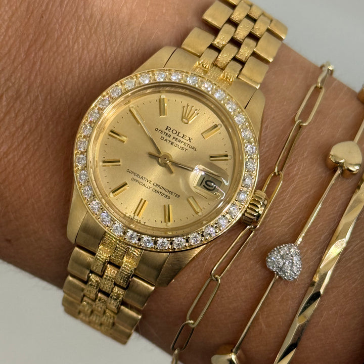 Rolex Datejust 6901 Ladies Bark Band Finish 18K Yellow Gold Y-1979