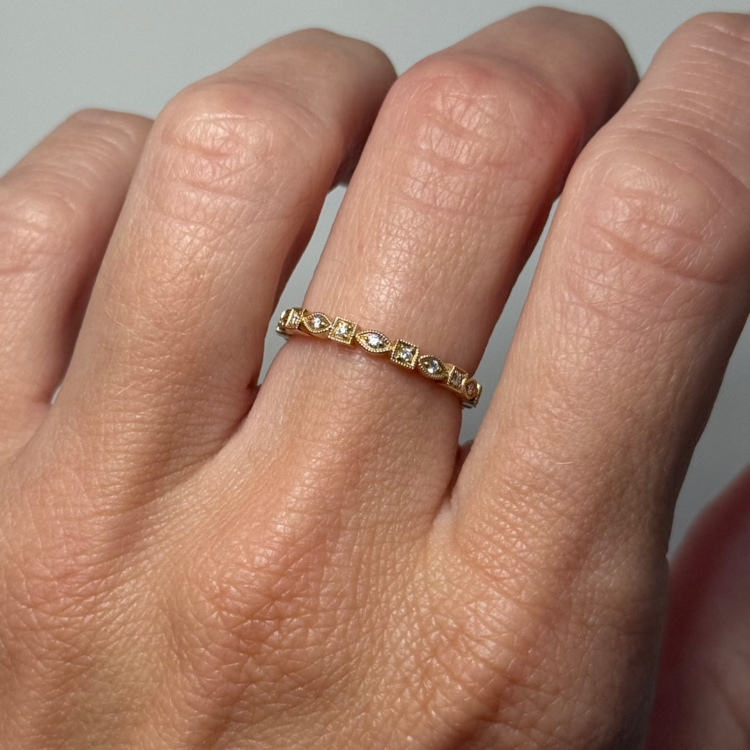 Diamond Milgrain Band 0.13CTW 14K Yellow Gold