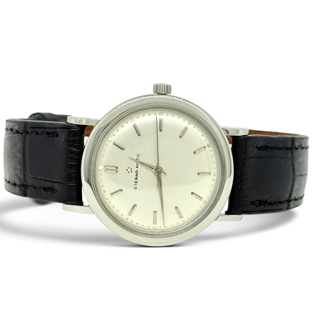 Eterna-Matic Automatic 17 Jewel Stainless Steel 34mm Watch Y-1956