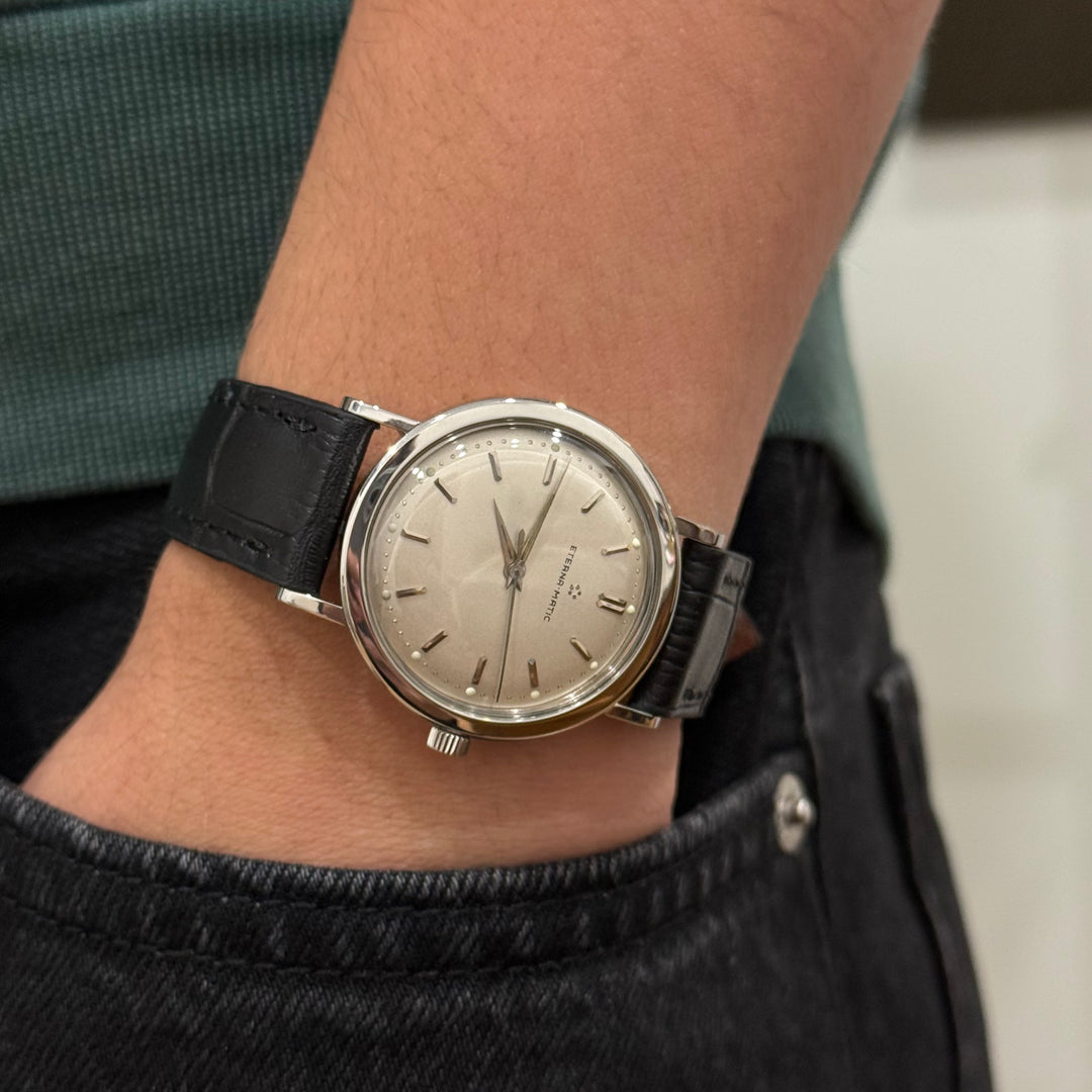 Eterna-Matic Automatic 17 Jewel Stainless Steel 34mm Watch Y-1956