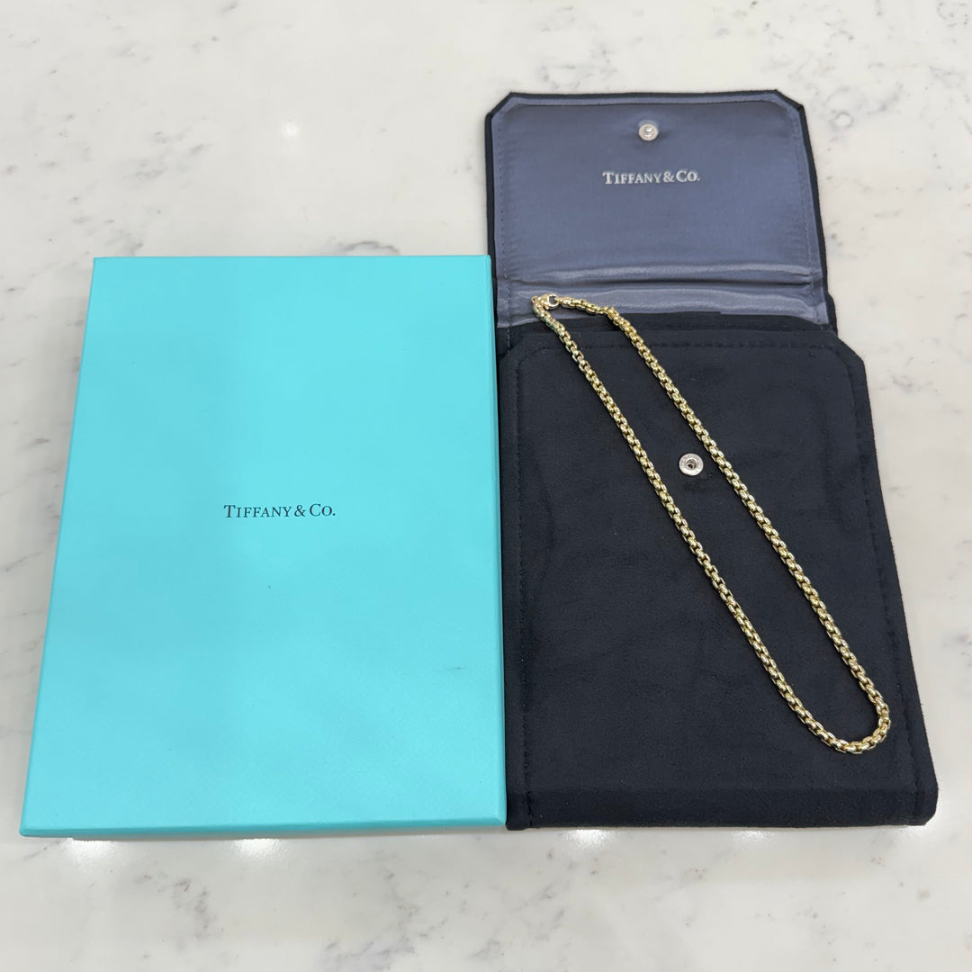 Tiffany & Co. 18K Yellow Gold Square Link Necklace 20"