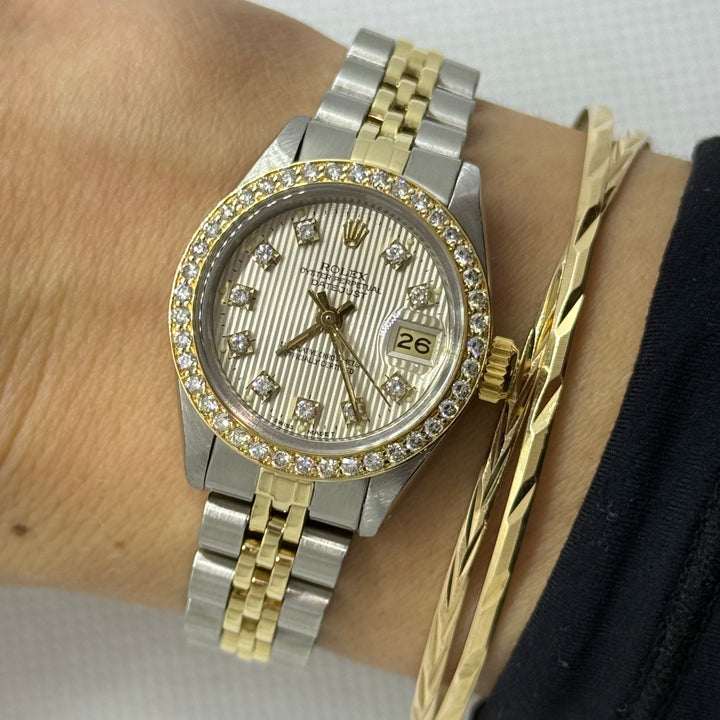 Rolex Datejust Diamond Dial & Bezel Ladies Two Tone Watch Ref:6917