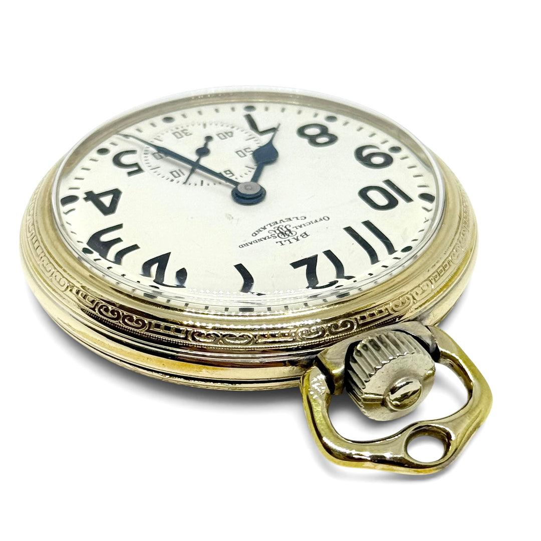 Hamilton Ball Official Standard 999B Pocket Watch Y-1951 10K Gold Filled Size 16