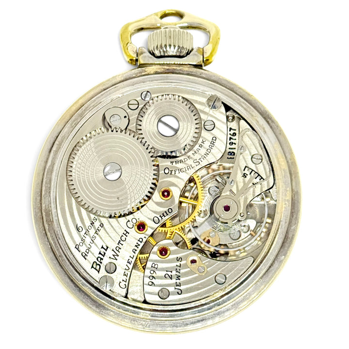 Hamilton Ball Official Standard 999B Pocket Watch Y-1951 10K Gold Filled Size 16