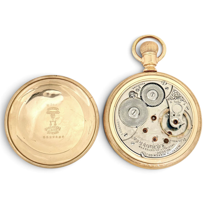 Waltham Pocket Watch 1036 Special 21 Jewel Gold Filled 18 Size Y-1910