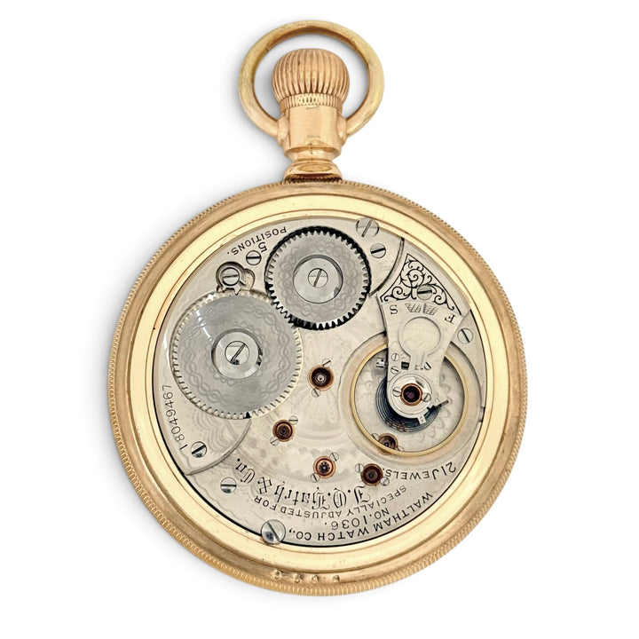 Waltham Pocket Watch 1036 Special 21 Jewel Gold Filled 18 Size Y-1910
