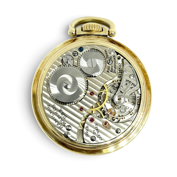 Hamilton Railway Special 992B Railroad Pocket Watch 10K Gold Filled Size 16