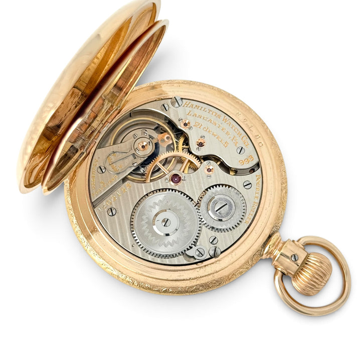 Hamilton 1920 Railroad 993 Hunting Case Pocket Watch Gold Filled Size 16