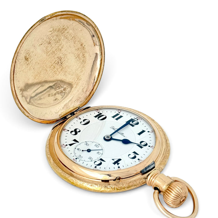 Hamilton 1920 Railroad 993 Hunting Case Pocket Watch Gold Filled Size 16