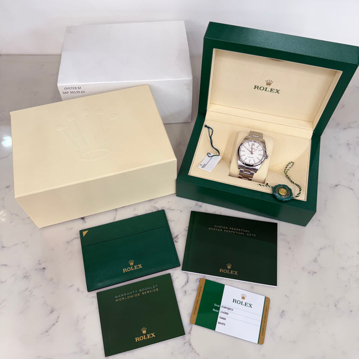 Rolex Oyster Perpetual 114300 39mm White Dial Stainless Steel Watch